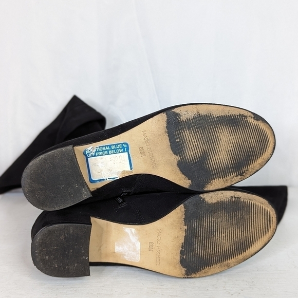 Marc Fisher Inspect Faux Leather Over the Knee Block Heel Boots - Picture 6 of 7